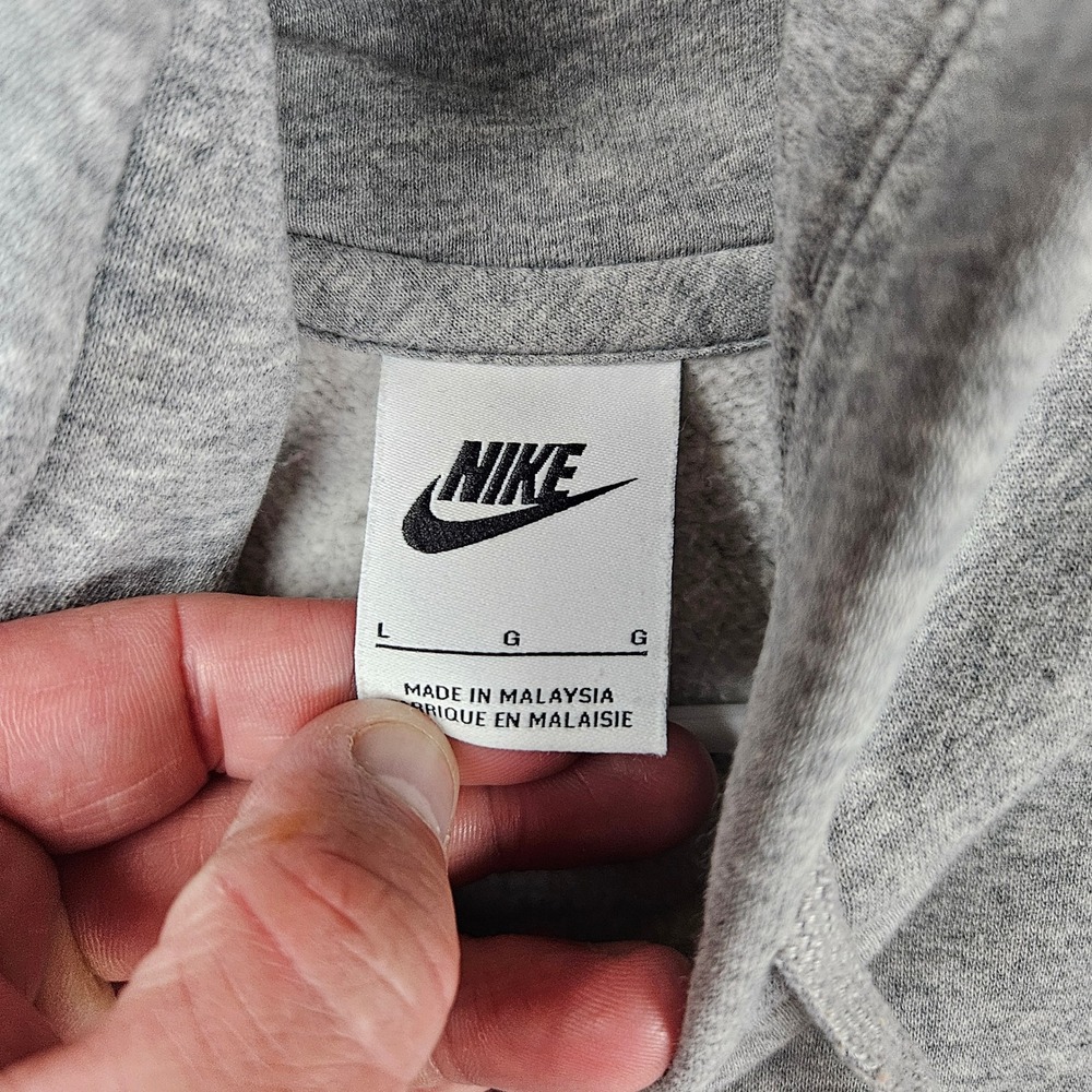 Nike Sportswear Club Fleece Mens Hoodie Grey Pullover BV2654-083 Size Large - Picture 5 of 10